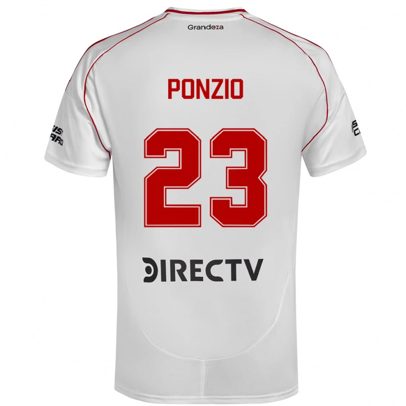 Danxen Kinder Leonardo Ponzio #23 Weiß Rot Heimtrikot Trikot 2025/26 T-Shirt
