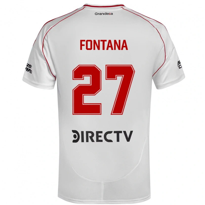 Danxen Kinder Agustin Fontana #27 Weiß Rot Heimtrikot Trikot 2025/26 T-Shirt