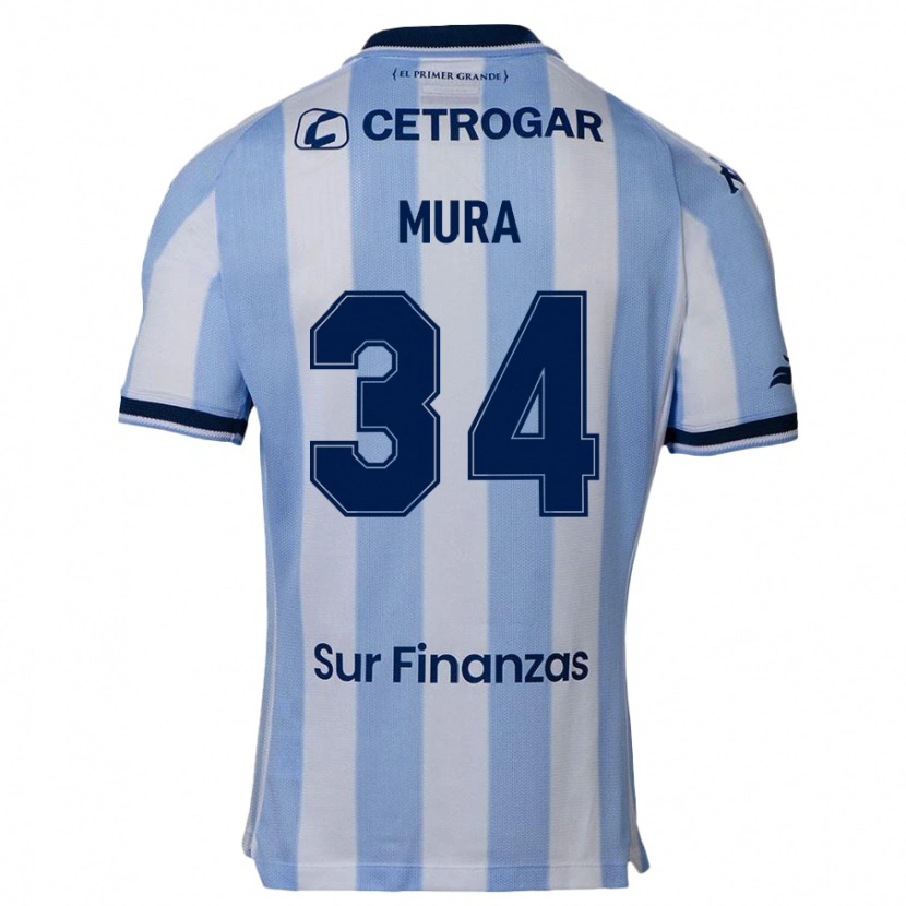 Danxen Kinder Facundo Mura #34 Himmelblau Heimtrikot Trikot 2025/26 T-Shirt