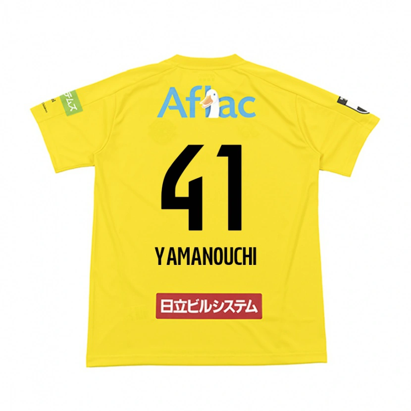 Danxen Kinder Yusei Yamanouchi #41 Schwarz Gelb Heimtrikot Trikot 2025/26 T-Shirt