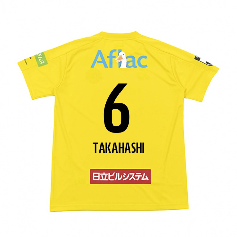 Danxen Kinder Shunki Takahashi #6 Schwarz Gelb Heimtrikot Trikot 2025/26 T-Shirt