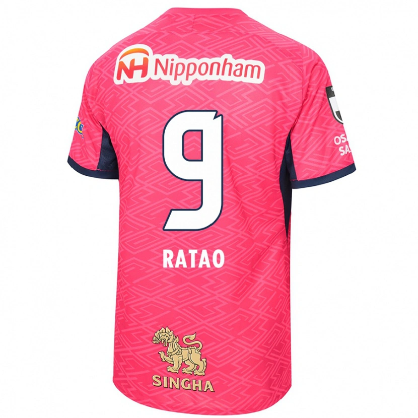 Danxen Kinder Rafael Ratão #9 Sakura Rosa Weiß Heimtrikot Trikot 2025/26 T-Shirt