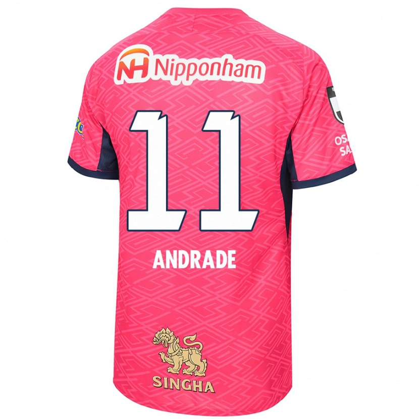 Danxen Kinder Thiago Andrade #11 Sakura Rosa Weiß Heimtrikot Trikot 2025/26 T-Shirt