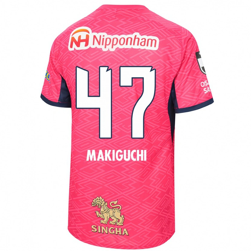 Danxen Kinder Kazuma Makiguchi #47 Sakura Rosa Weiß Heimtrikot Trikot 2025/26 T-Shirt