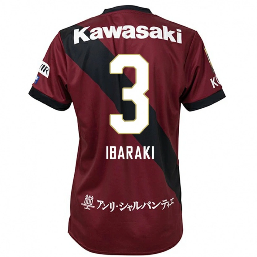 Danxen Kinder Riku Ibaraki #3 Burgunder Schwarz Heimtrikot Trikot 2025/26 T-Shirt