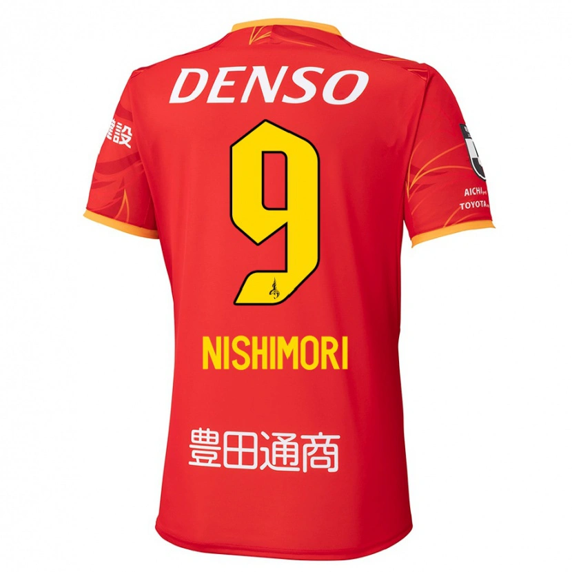 Danxen Kinder Naoto Nishimori #9 Rot Gelb Heimtrikot Trikot 2025/26 T-Shirt