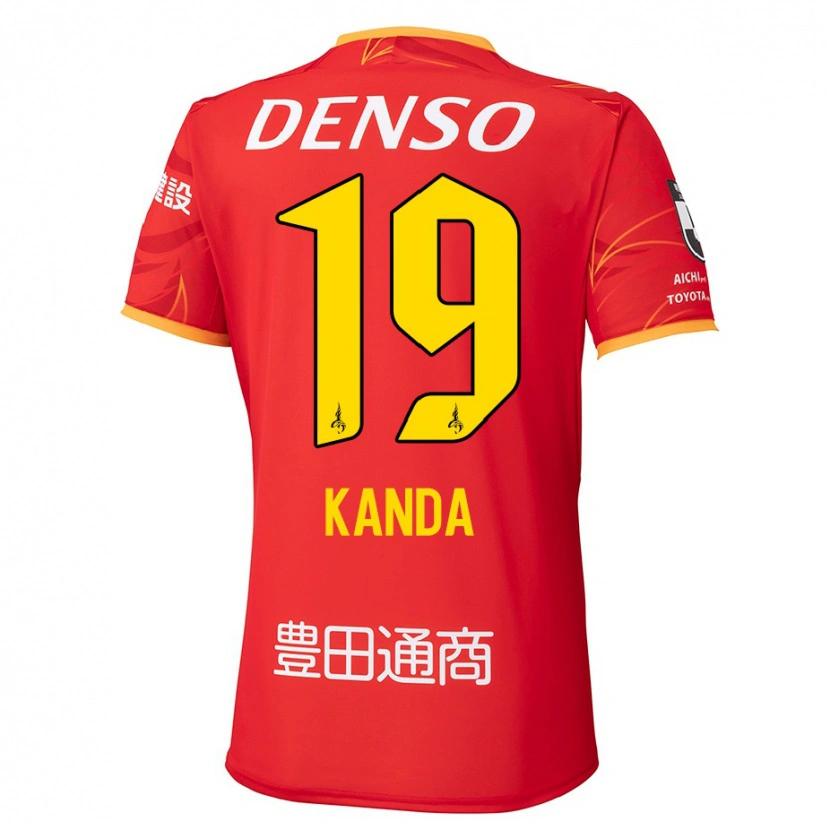 Danxen Kinder Ryu Kanda #19 Rot Gelb Heimtrikot Trikot 2025/26 T-Shirt