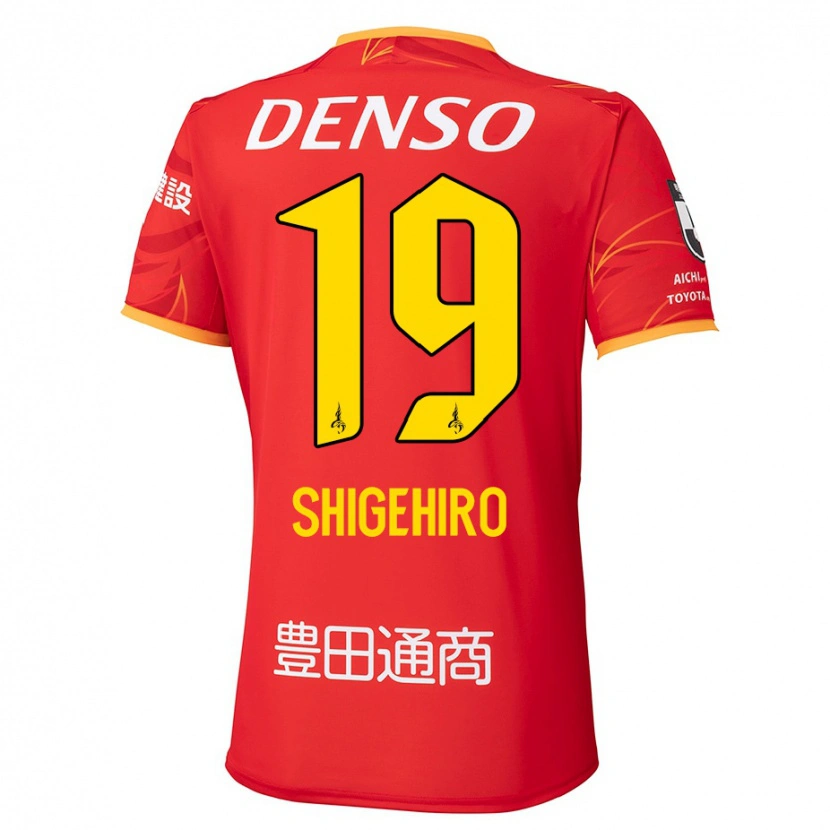 Danxen Kinder Takuya Shigehiro #19 Rot Gelb Heimtrikot Trikot 2025/26 T-Shirt