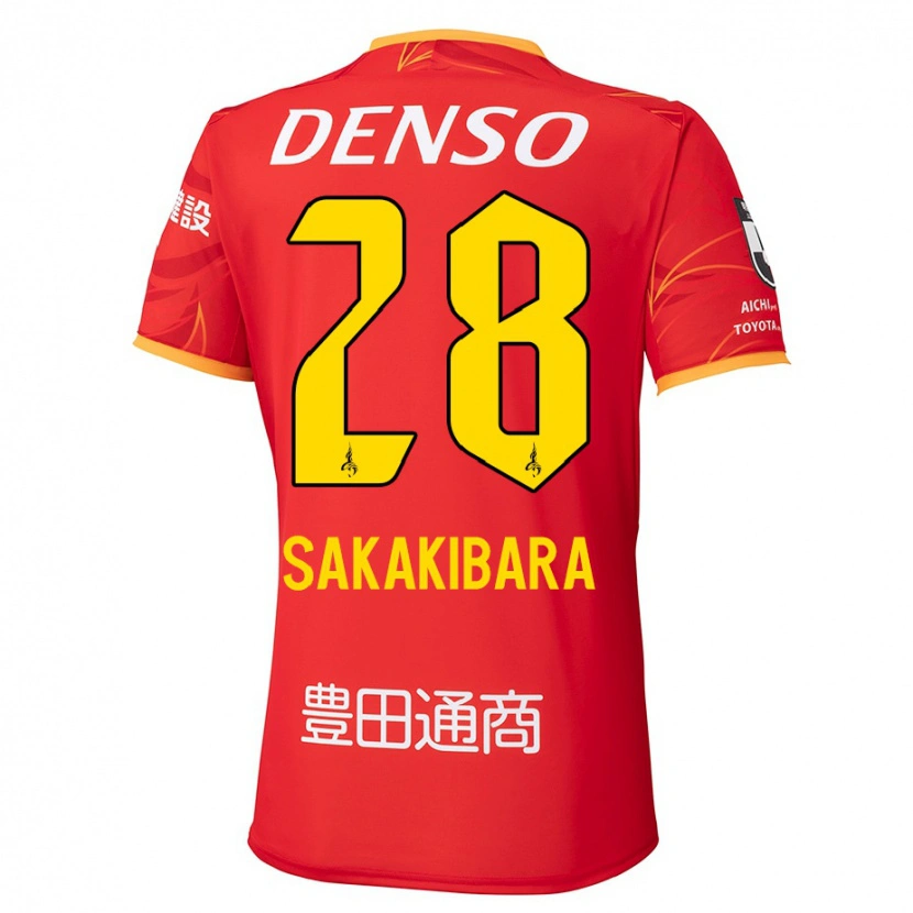 Danxen Kinder Kyota Sakakibara #28 Rot Gelb Heimtrikot Trikot 2025/26 T-Shirt