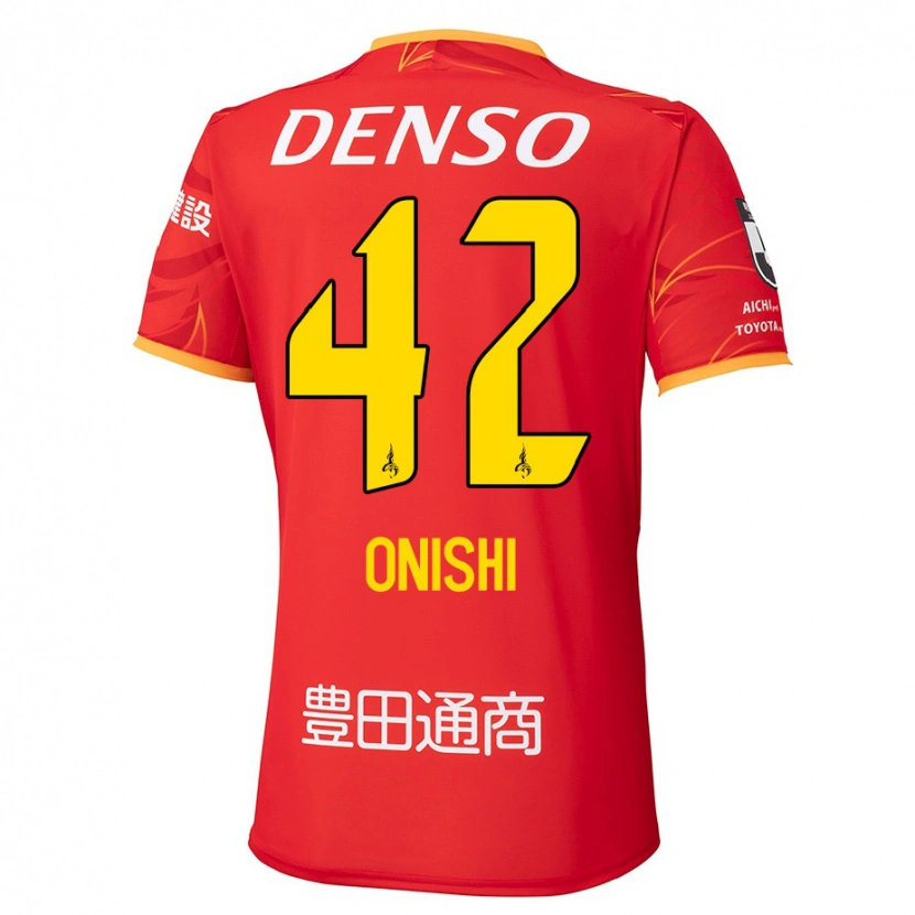 Danxen Kinder Ritsu Onishi #42 Rot Gelb Heimtrikot Trikot 2025/26 T-Shirt
