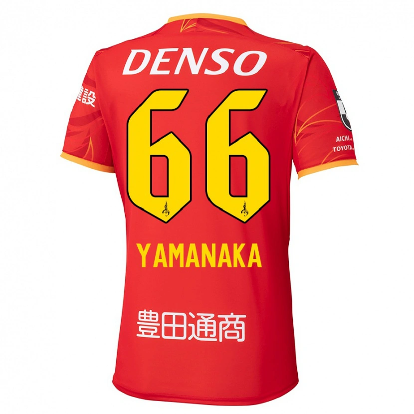 Danxen Kinder Ryosuke Yamanaka #66 Rot Gelb Heimtrikot Trikot 2025/26 T-Shirt