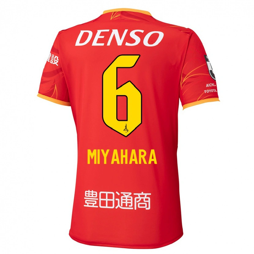 Danxen Kinder Kazuya Miyahara #6 Rot Gelb Heimtrikot Trikot 2025/26 T-Shirt