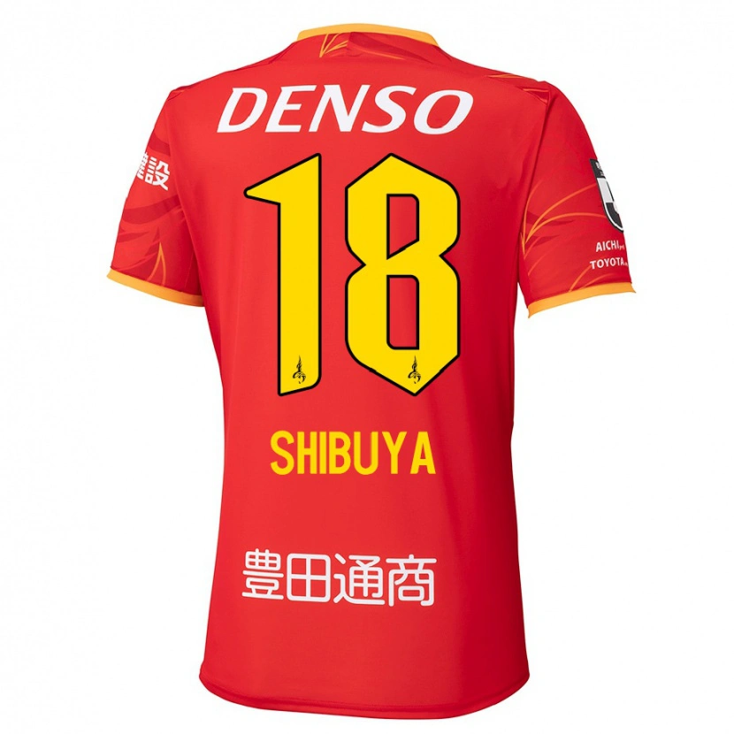 Danxen Kinder Tsubasa Shibuya #18 Rot Gelb Heimtrikot Trikot 2025/26 T-Shirt