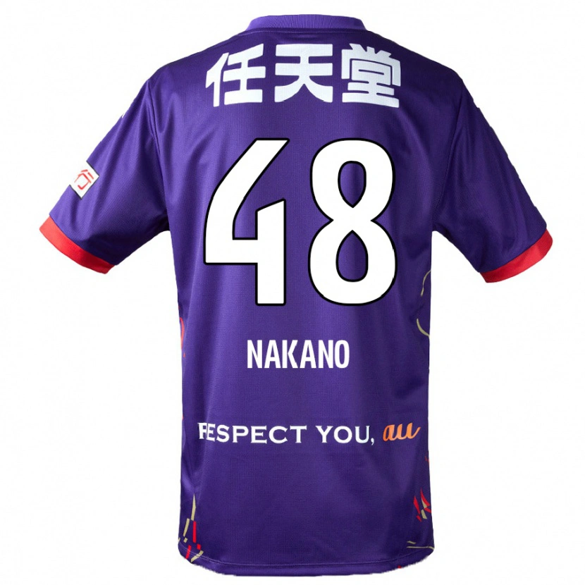 Danxen Kinder Ryuma Nakano #48 Lila Weiß Schwarz Heimtrikot Trikot 2025/26 T-Shirt