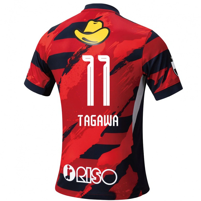 Danxen Kinder Kyosuke Tagawa #11 Rot Schwarz Heimtrikot Trikot 2025/26 T-Shirt