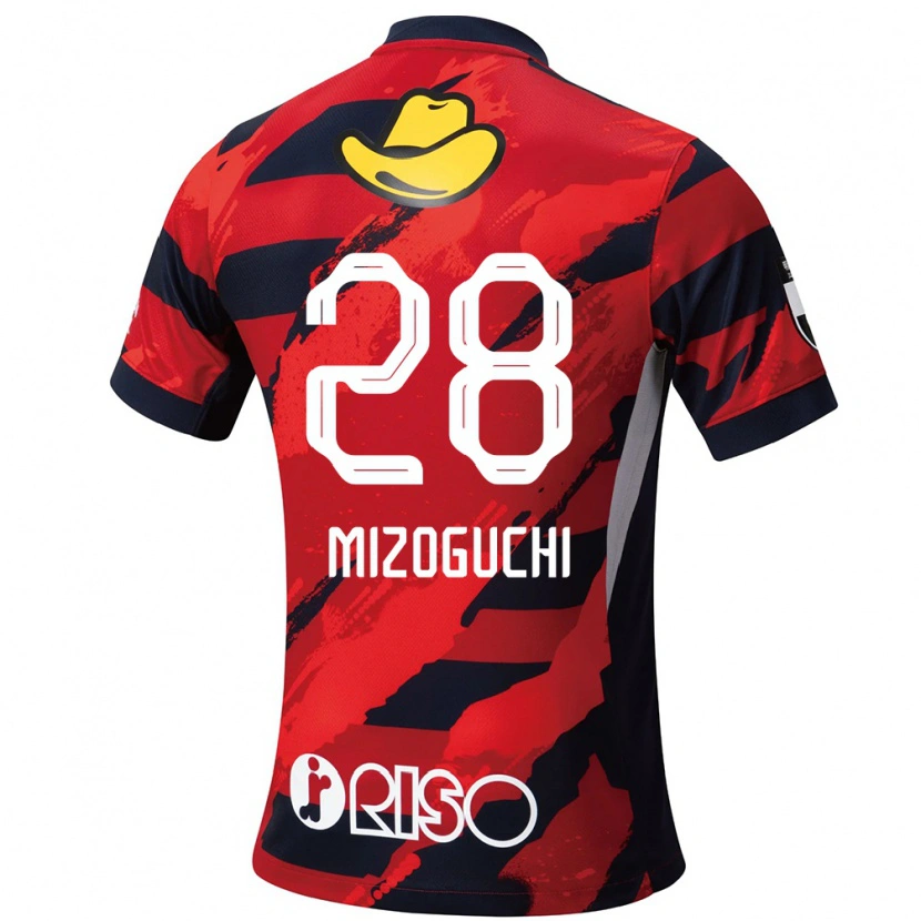 Danxen Kinder Shuhei Mizoguchi #28 Rot Schwarz Heimtrikot Trikot 2025/26 T-Shirt