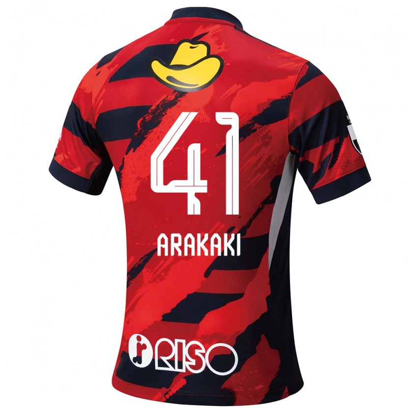 Danxen Kinder Yota Arakaki #41 Rot Schwarz Heimtrikot Trikot 2025/26 T-Shirt