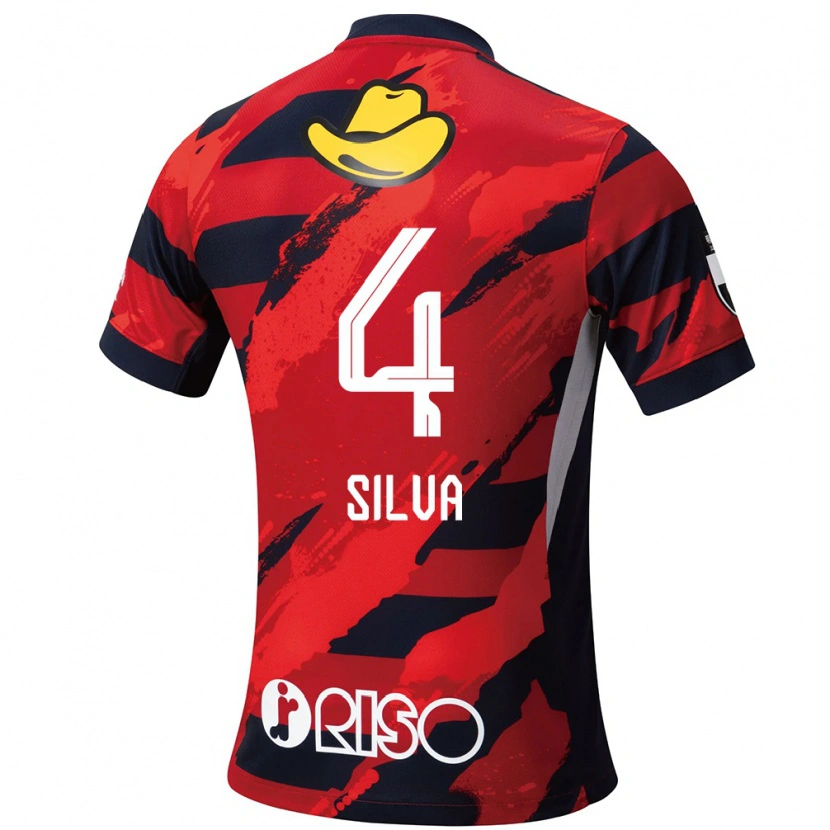 Danxen Kinder Leo Silva #4 Rot Schwarz Heimtrikot Trikot 2025/26 T-Shirt