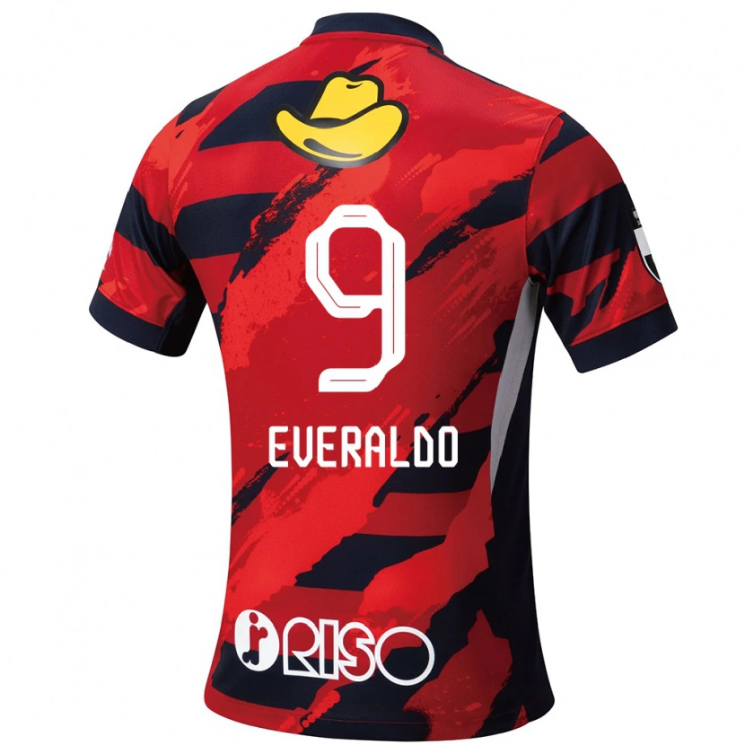 Danxen Kinder Everaldo #9 Rot Schwarz Heimtrikot Trikot 2025/26 T-Shirt