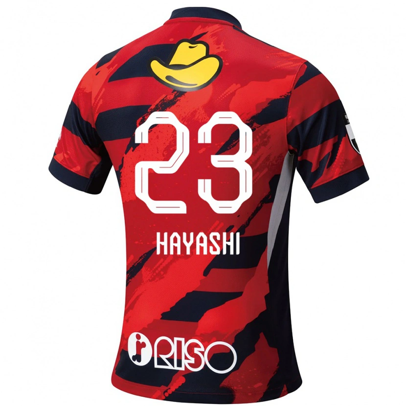 Danxen Kinder Naoki Hayashi #23 Rot Schwarz Heimtrikot Trikot 2025/26 T-Shirt