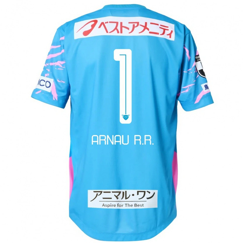 Danxen Kinder Arnau Riera #1 Blau Rosa Heimtrikot Trikot 2025/26 T-Shirt