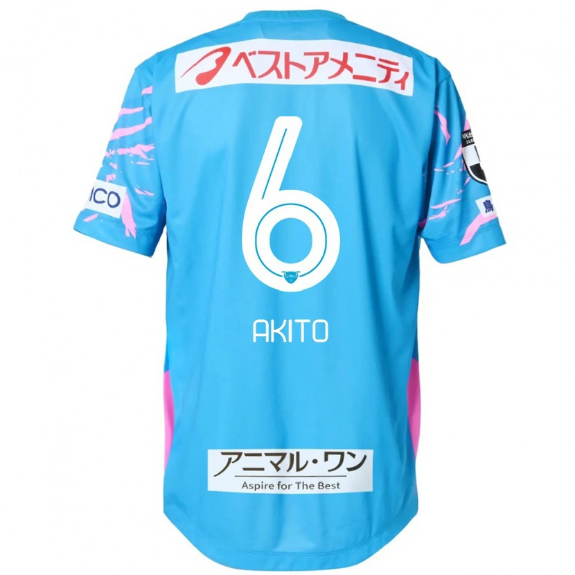 Danxen Kinder Akito Fukuta #6 Blau Rosa Heimtrikot Trikot 2025/26 T-Shirt