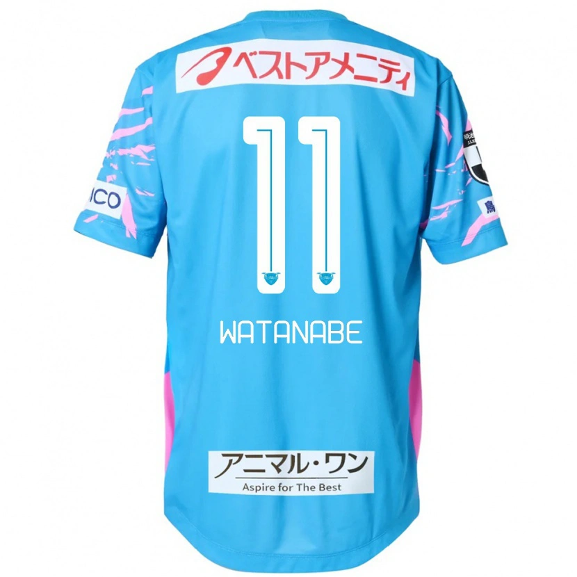 Danxen Kinder Shion Watanabe #11 Blau Rosa Heimtrikot Trikot 2025/26 T-Shirt