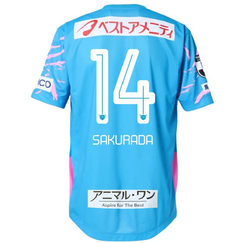 Danxen Kinder Ryu Sakurada #14 Blau Rosa Heimtrikot Trikot 2025/26 T-Shirt