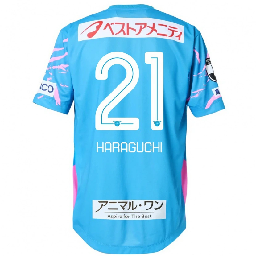 Danxen Kinder Konosuke Haraguchi #21 Blau Rosa Heimtrikot Trikot 2025/26 T-Shirt
