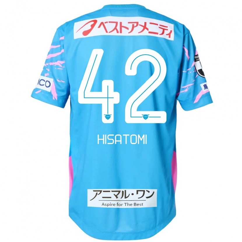 Danxen Kinder Kazuhiro Hisatomi #42 Blau Rosa Heimtrikot Trikot 2025/26 T-Shirt