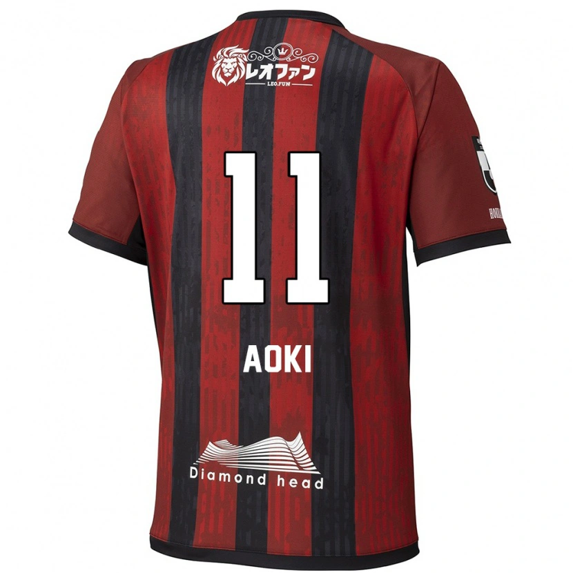 Danxen Kinder Ryota Aoki #11 Rot Schwarz Heimtrikot Trikot 2025/26 T-Shirt