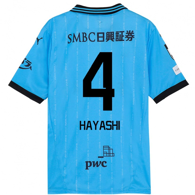 Danxen Kinder Shunsuke Hayashi #4 Himmelblau Schwarz Heimtrikot Trikot 2025/26 T-Shirt