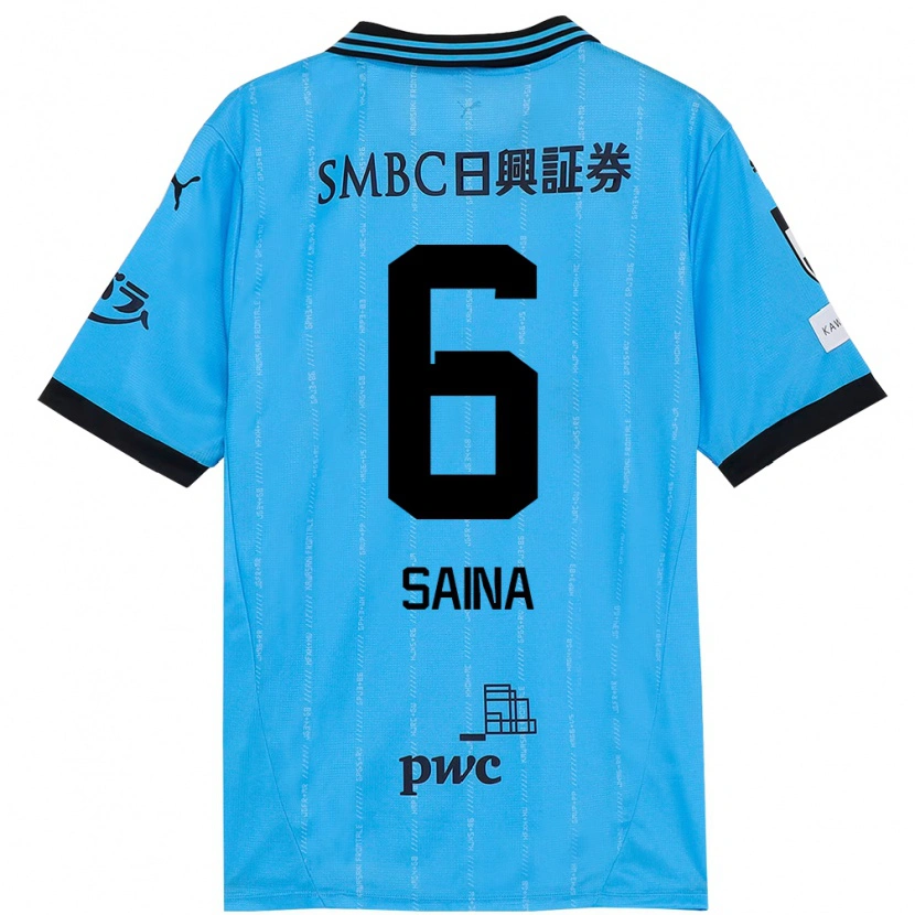 Danxen Kinder Yuta Saina #6 Himmelblau Schwarz Heimtrikot Trikot 2025/26 T-Shirt