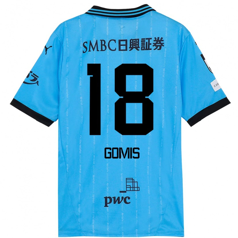 Danxen Kinder Bafétimbi Gomis #18 Himmelblau Schwarz Heimtrikot Trikot 2025/26 T-Shirt