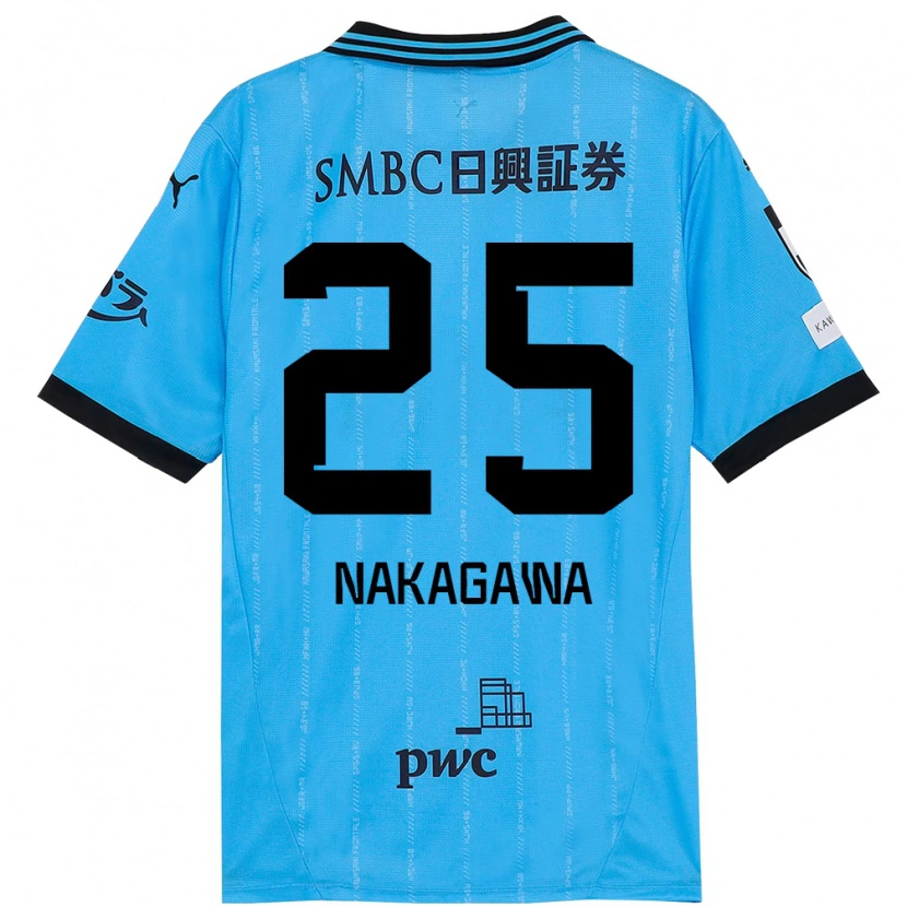 Danxen Kinder Shin Nakagawa #25 Himmelblau Schwarz Heimtrikot Trikot 2025/26 T-Shirt
