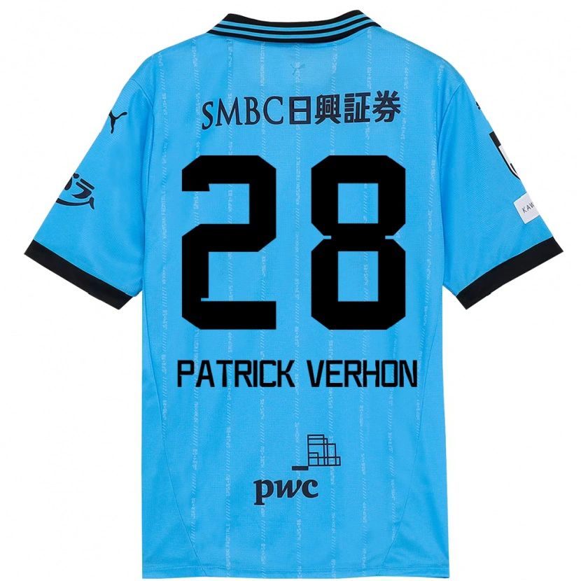 Danxen Kinder Patrick Verhon #28 Himmelblau Schwarz Heimtrikot Trikot 2025/26 T-Shirt