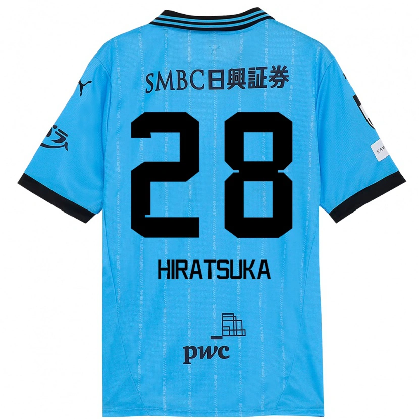 Danxen Kinder Hayato Hiratsuka #28 Himmelblau Schwarz Heimtrikot Trikot 2025/26 T-Shirt