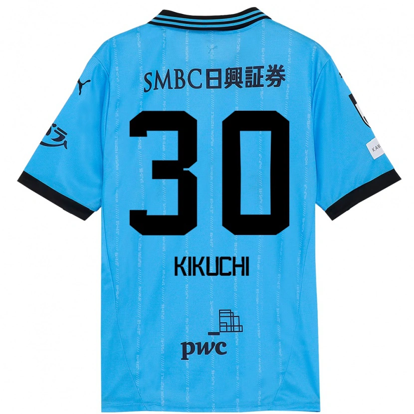 Danxen Kinder Kyo Kikuchi #30 Himmelblau Schwarz Heimtrikot Trikot 2025/26 T-Shirt