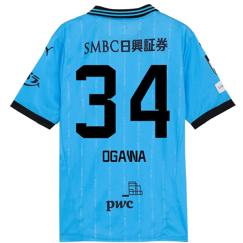Danxen Kinder Hiroto Ogawa #34 Himmelblau Schwarz Heimtrikot Trikot 2025/26 T-Shirt