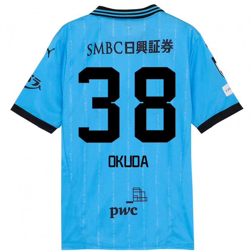 Danxen Kinder Yuma Okuda #38 Himmelblau Schwarz Heimtrikot Trikot 2025/26 T-Shirt