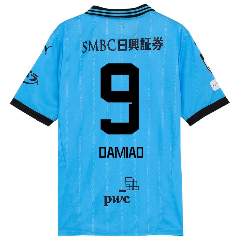 Danxen Kinder Leandro Damiao #9 Himmelblau Schwarz Heimtrikot Trikot 2025/26 T-Shirt
