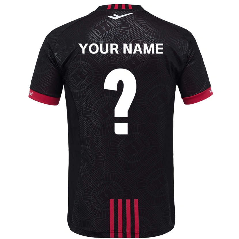 Danxen Kinder Ihren Namen #0 Schwarz Rot Heimtrikot Trikot 2025/26 T-Shirt