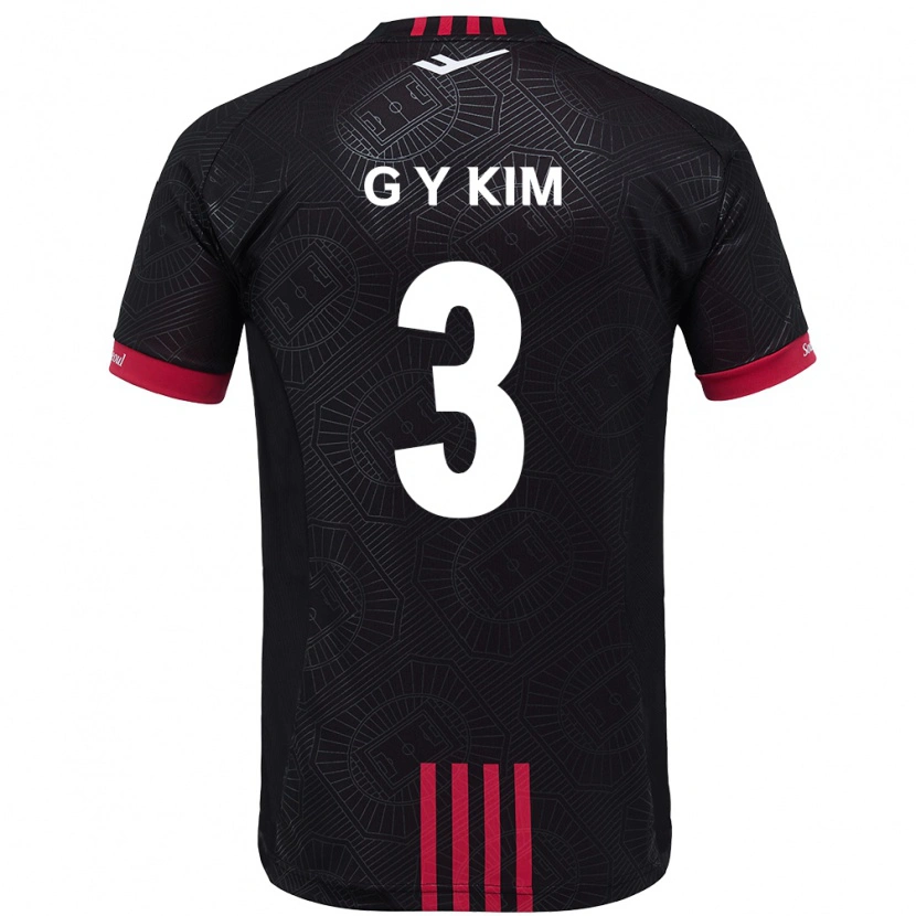 Danxen Kinder Yu-Geon Kim #3 Schwarz Rot Heimtrikot Trikot 2025/26 T-Shirt