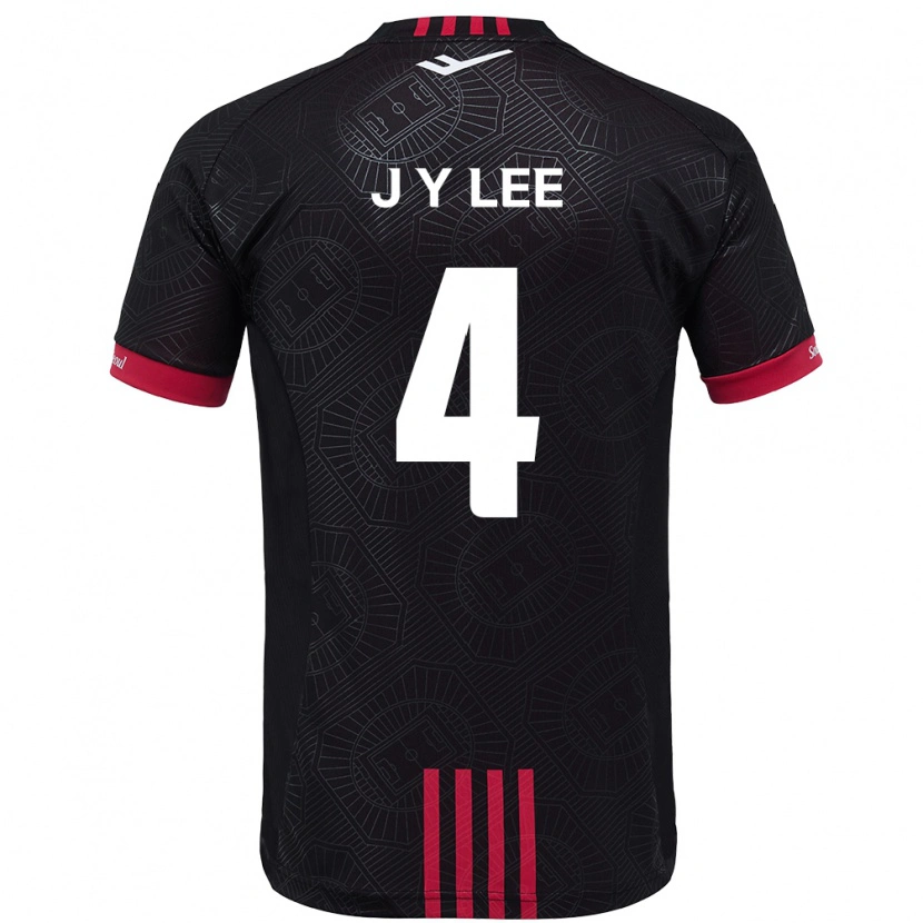 Danxen Kinder Young-Jun Lee #4 Schwarz Rot Heimtrikot Trikot 2025/26 T-Shirt