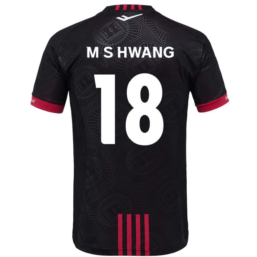 Danxen Kinder Seong-Min Hwang #18 Schwarz Rot Heimtrikot Trikot 2025/26 T-Shirt