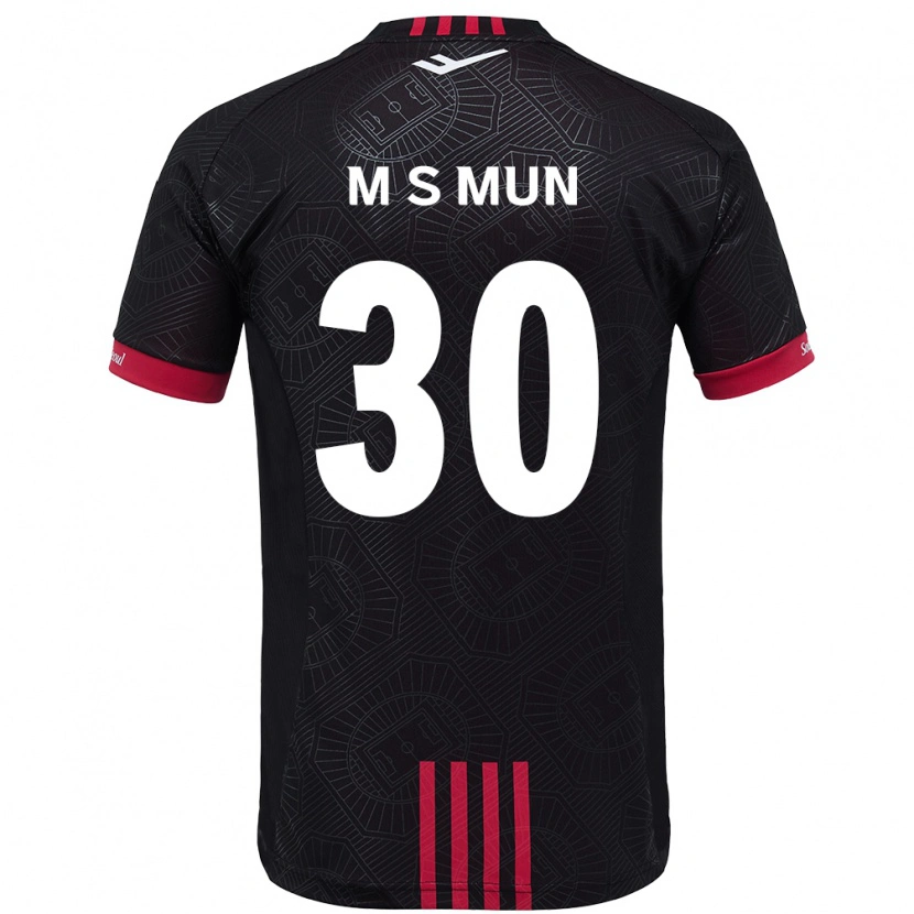 Danxen Kinder Seong-Min Mun #30 Schwarz Rot Heimtrikot Trikot 2025/26 T-Shirt