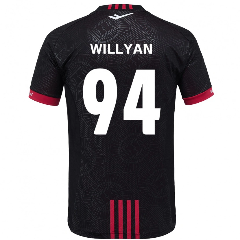 Danxen Kinder Willyan #94 Schwarz Rot Heimtrikot Trikot 2025/26 T-Shirt