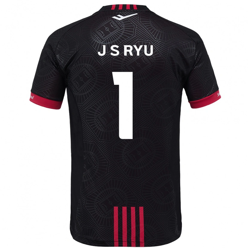 Danxen Kinder Ryu Ji-Soo #1 Schwarz Rot Heimtrikot Trikot 2025/26 T-Shirt