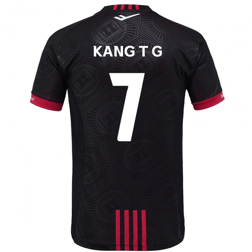 Danxen Kinder Kang Tae-Gyeong #7 Schwarz Rot Heimtrikot Trikot 2025/26 T-Shirt