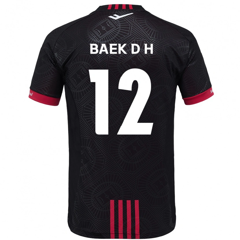 Danxen Kinder Baek Do-Hye #12 Schwarz Rot Heimtrikot Trikot 2025/26 T-Shirt